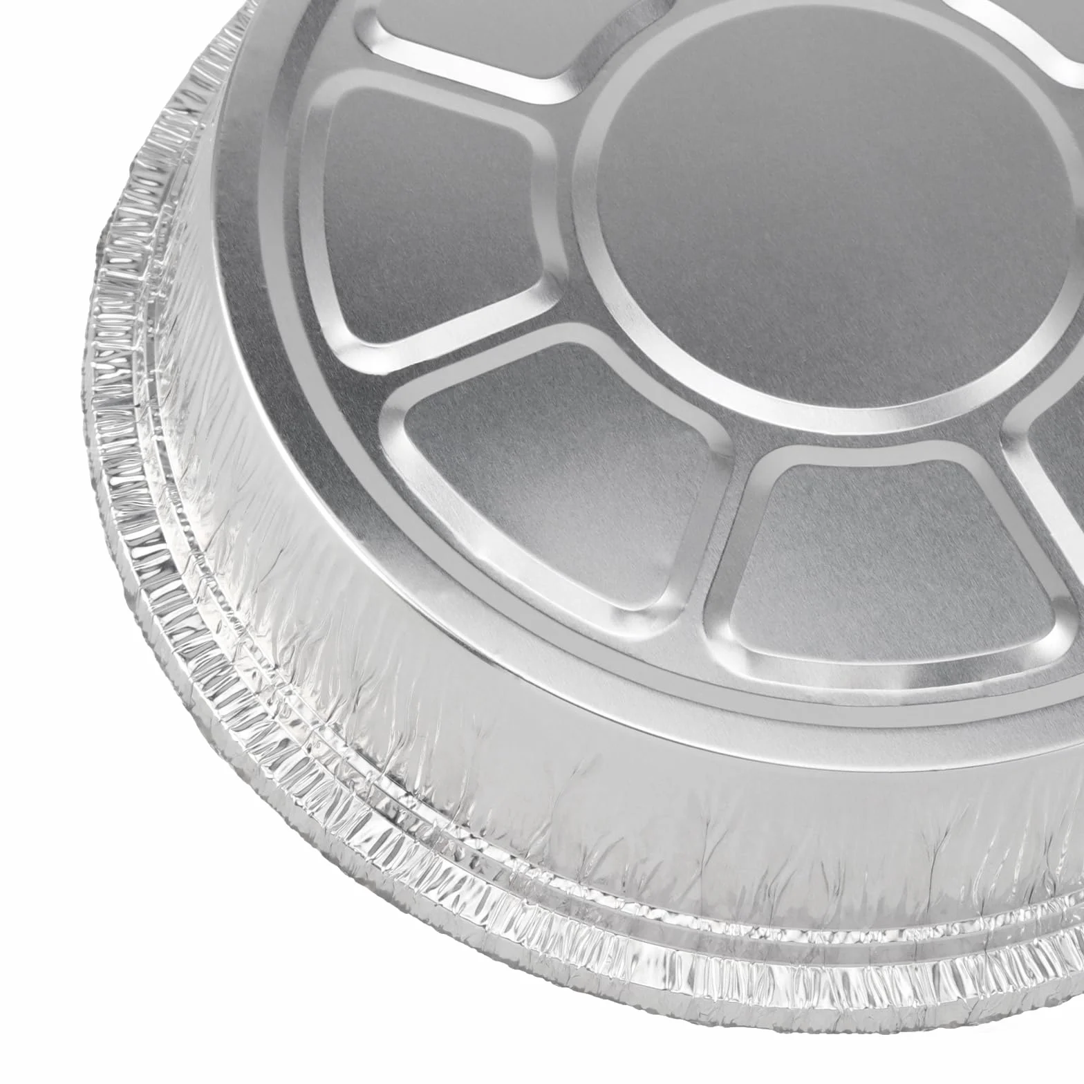 100 cuencos de aluminio redondos de 18 cm con tapa, 630 ml, desechables de aluminio de aluminio, recipientes de aluminio para pequeñas comidas, pasteles, tartas y quiches