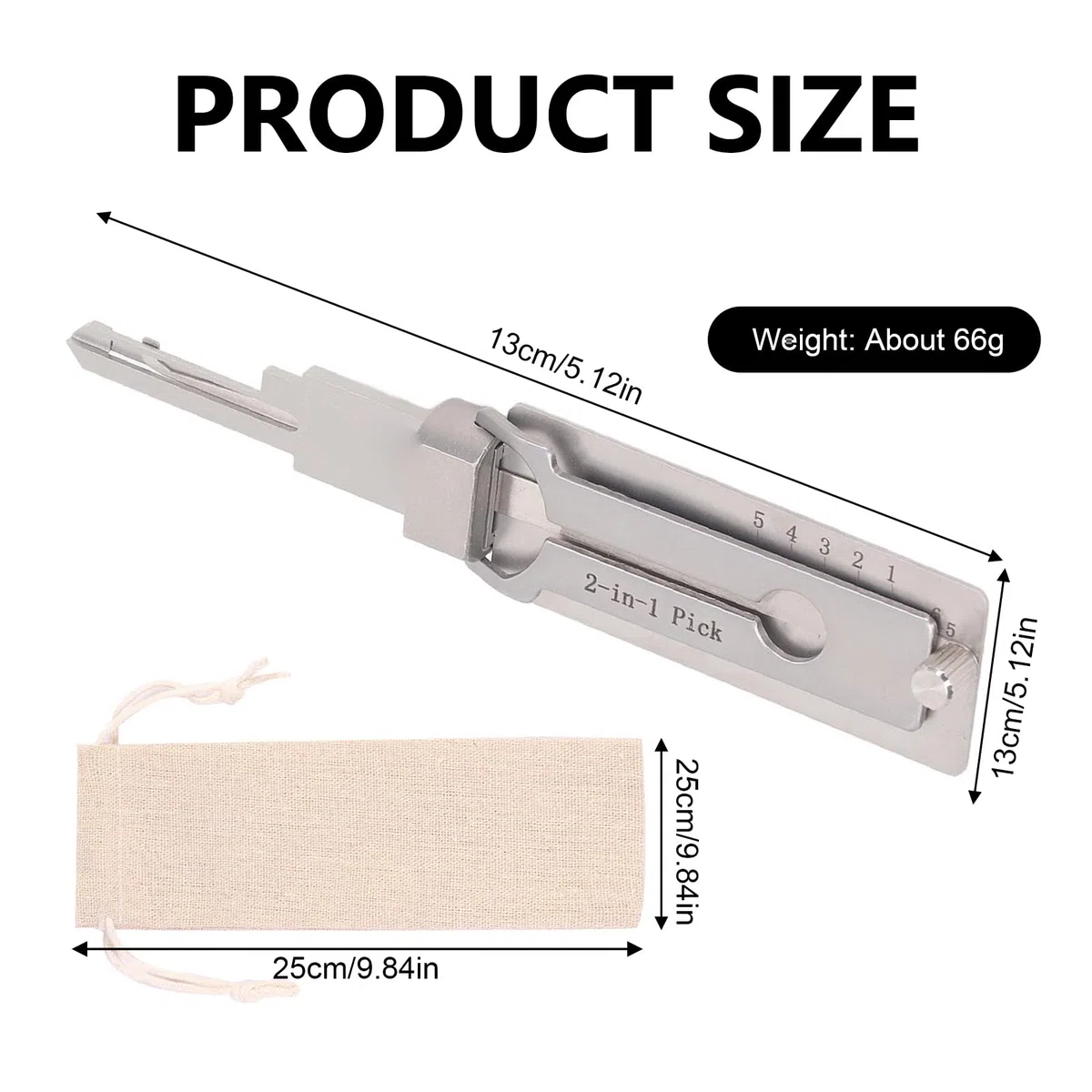 Decodificador Llaves Acero Inoxidable, Decodificador para Cerradura, Decodificador Llaves Acero Inoxidable Ss001, con Bolsa Almacenamiento, Herramientas Profesionales Cerrajería (SS001)