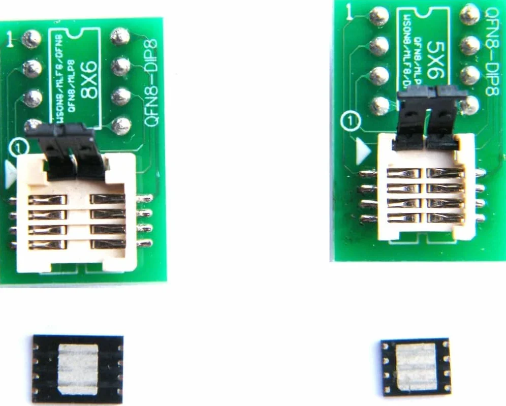 DFN8 WSON8 MLF8 MLP8 QFN8 to DIP8 Adaptador 6 x 5 mm 6 x 5 mm 6 x 8 mmIC Chips Socket for TL866ii Plus RT809H RT809F T48 T56 ezp2023 CH341 Programmer