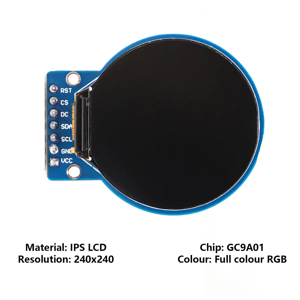 ARCELI 5Pcs GC9A01 1.28-Inch Round TFT Display for Arduino, RGB IPS HD 240 x 240 Resolution SPI Interface LCD Display Module for Display Devices, Real-Time Monitoring and Instrument Display
