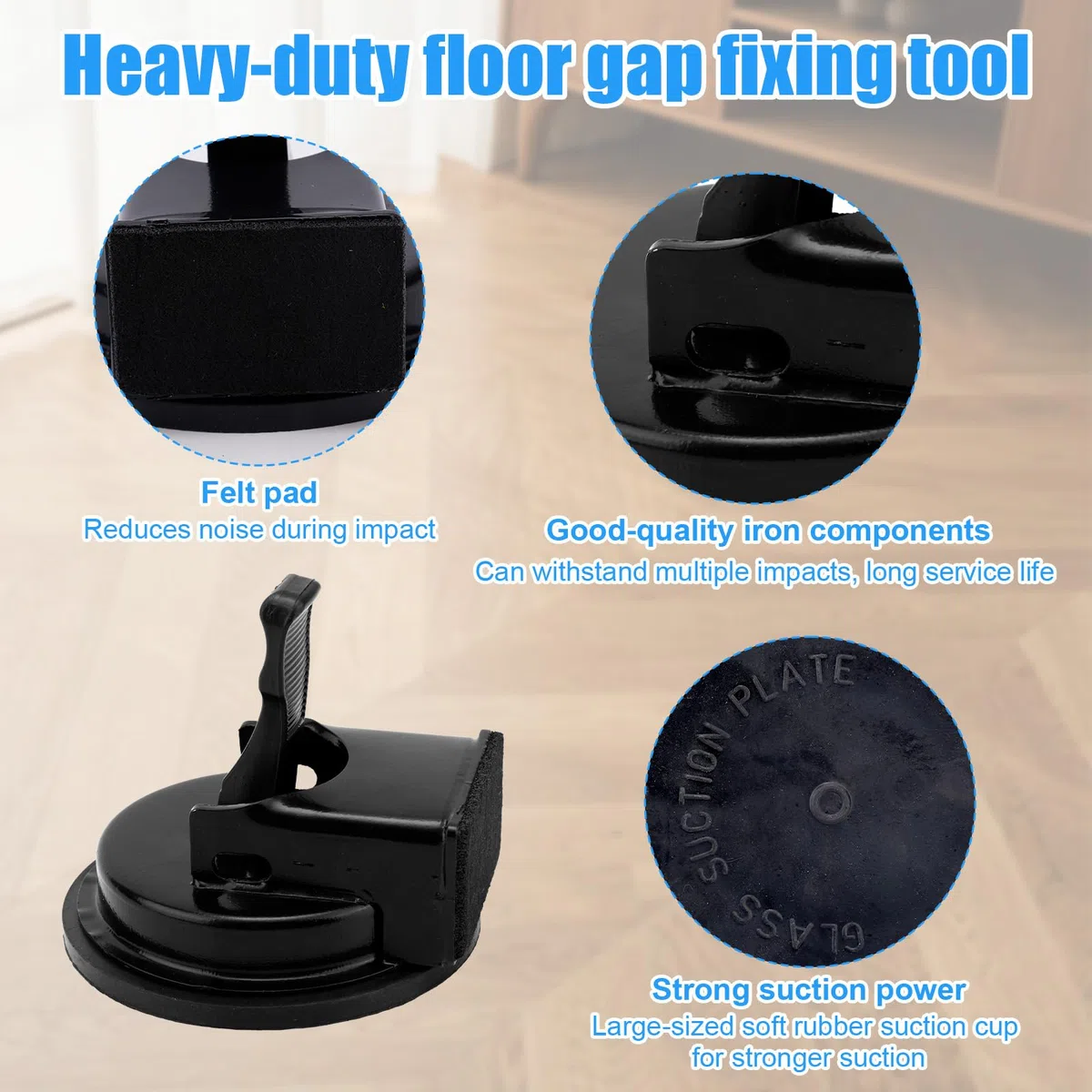 Herramienta para Reparar Juntas de Suelo, 11,8cm Resistente Ventosa Tablas con Almohadilla Adhesiva Nano Gel para Suelos Vinilo y Laminados Ideal Rellenar Juntas y Grietas en el Suelo
