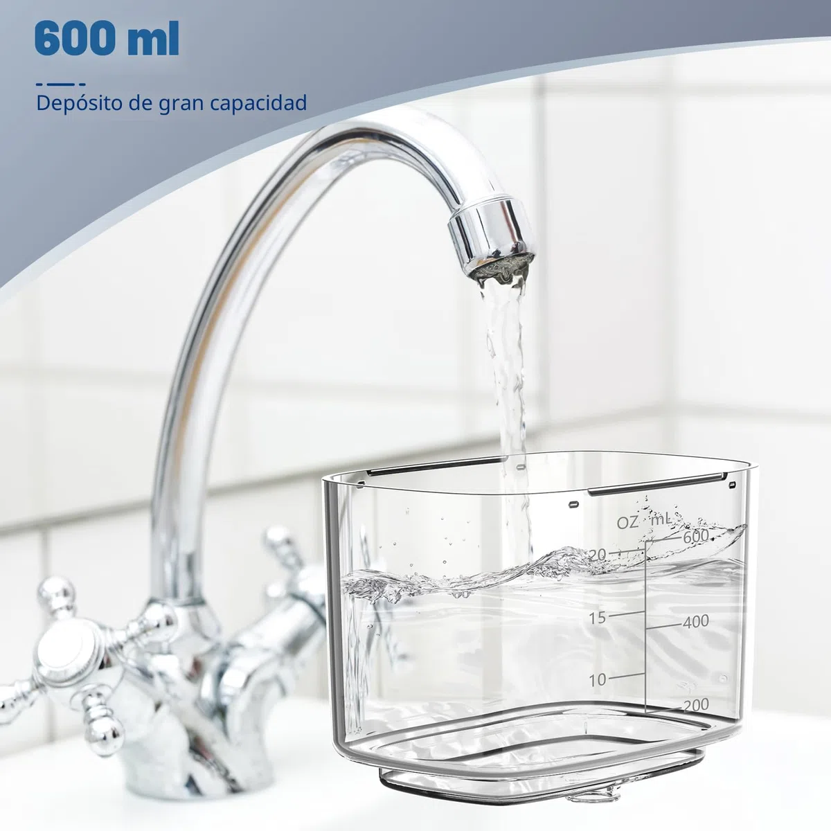 Sawgmore - Irrigador dental eléctrico con 10 niveles de presión ajustables, 600 ml de capacidad, irrigador oral con 5 boquillas multifuncionales para el hogar (negro)