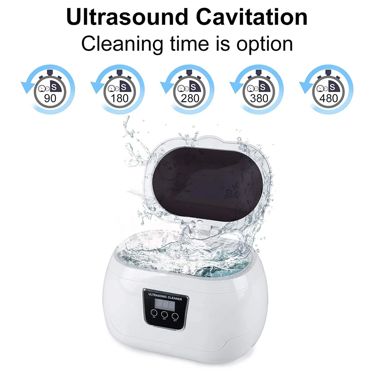 Uten Limpiador Ultrasónico Profesional Acero Inoxidable Baño 600ml 43,000Hz 35W, Con Soporte y Cesta de Limpieza, Adecuado Para Joyas, Gafas, Dentaduras y Maquinilla de Afeitar