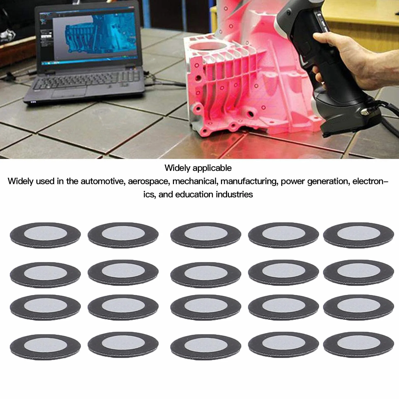 150 Marcadores Reflectantes Escaneo 3D Magnéticos Alta Reflectividad 6 Mm de Diámetro Interior 10 Mm para Posicionamiento Seguimiento Preciso Marcadores de