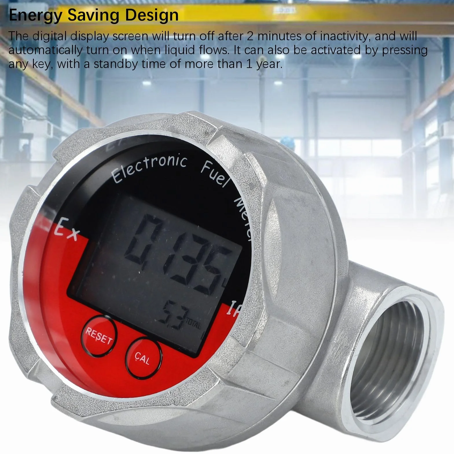 Medidor de Flujo de Turbina de Acero Inoxidable de 1 Pulgada, Medidor de Flujo Digital Electrónico, Agua Líquida de Acero Inoxidable, Gasolina, Aceite de Queroseno