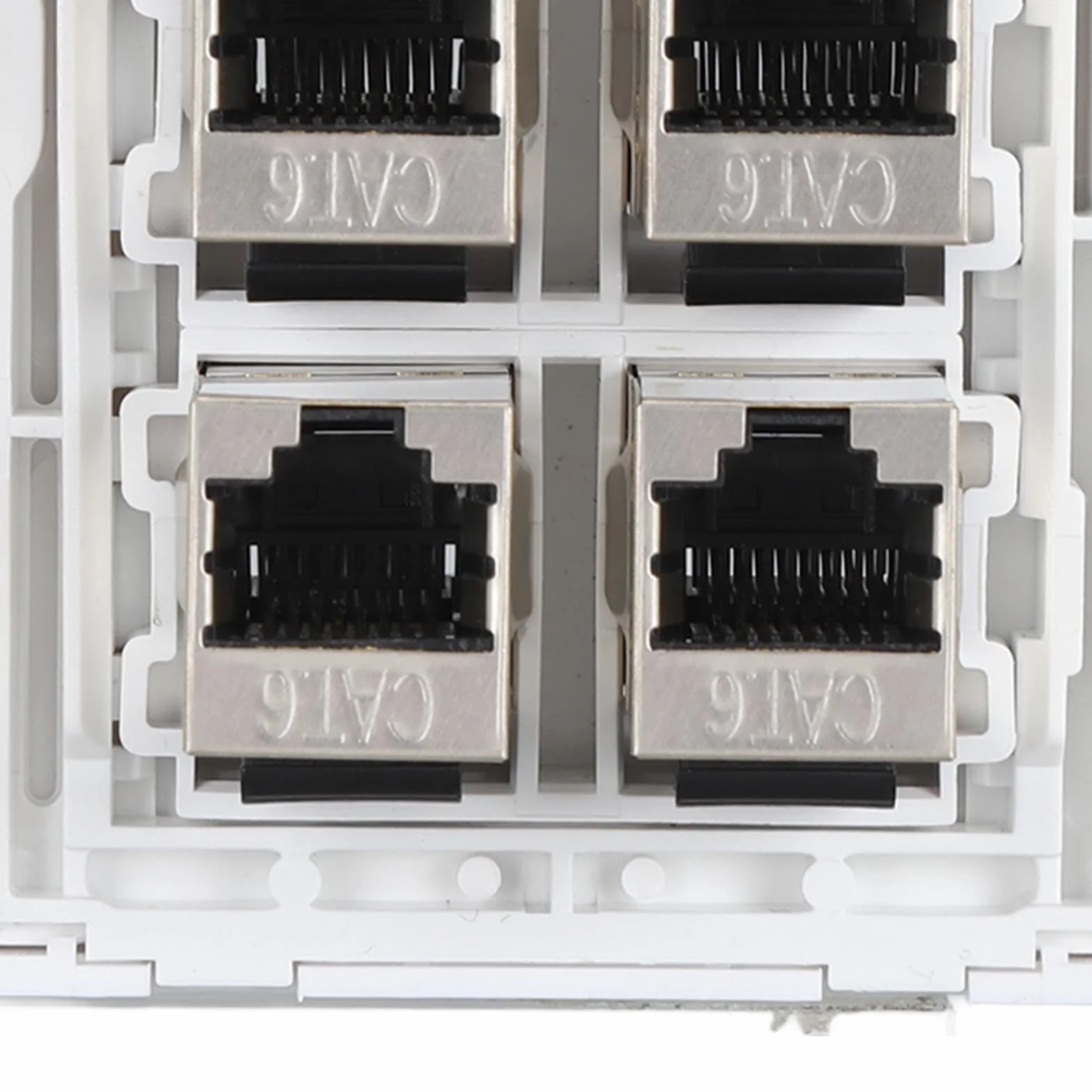 Placa de Pared Ethernet Cat 6 de 6 Puertos, Placa de Pared con Conector Keystone CAT6 de 86 X 86 Mm, Placa de Pared Ethernet Cat 6 de 6 Puertos, Hembra a Hembra Desmontable