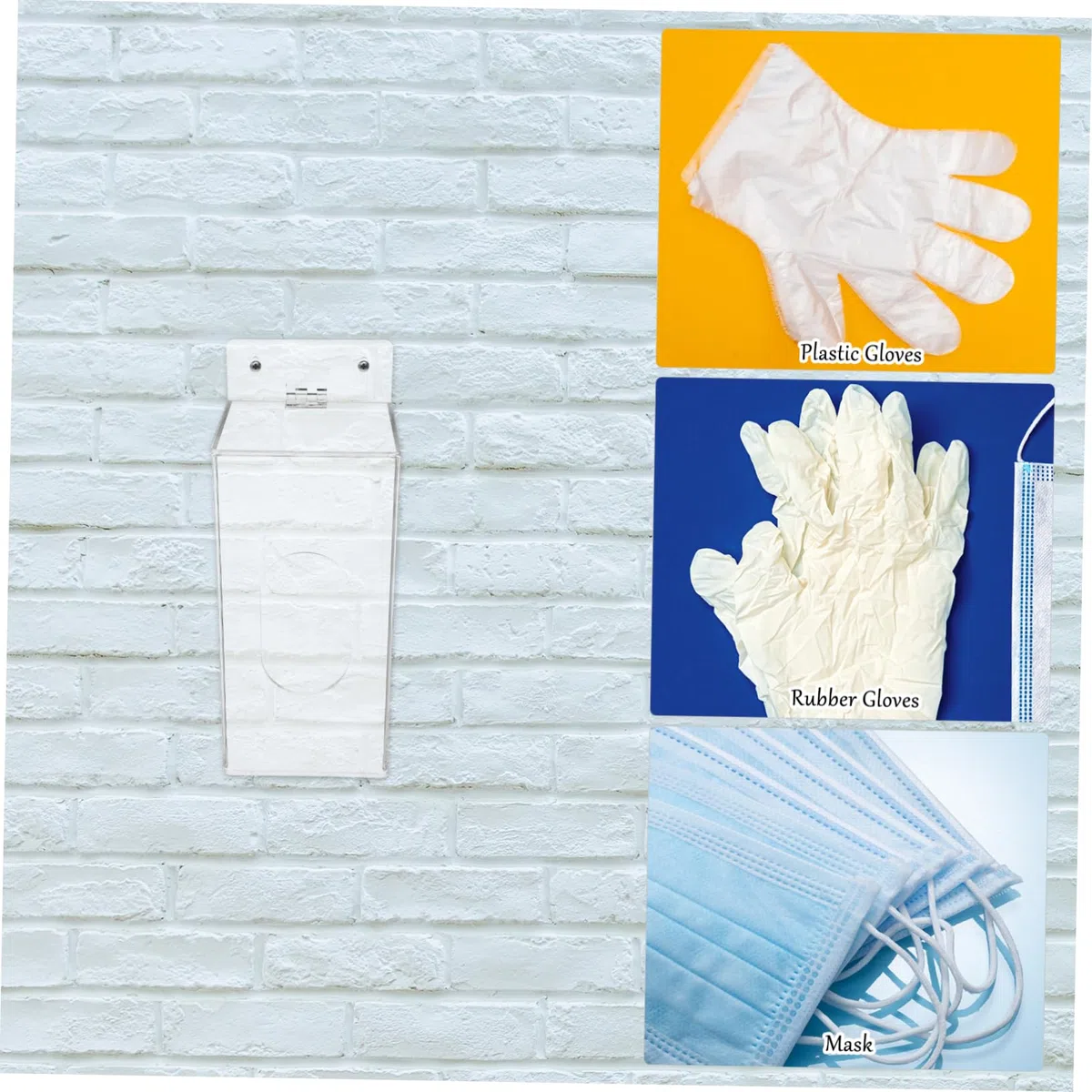 Guantes Desechables Caja Dispensador De De Pared Flotante Dispensador De Guantes Porta De Pared Para Entrada Portamascarillas Dispensador De Cubrezapatos Máscara Acrílico Sombrero