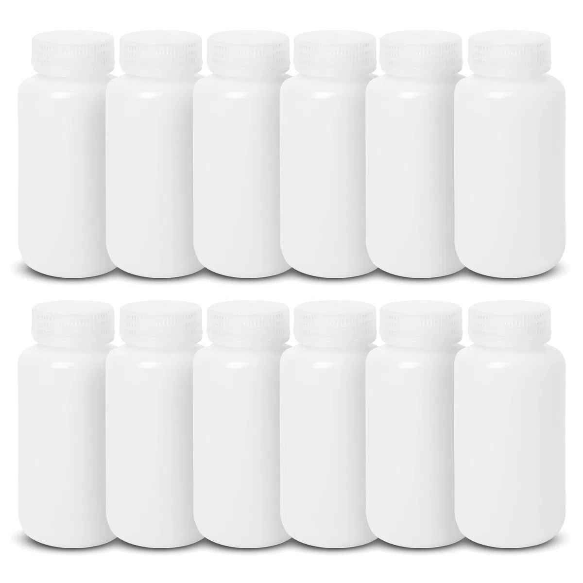 United Scientific 33408 HDPE Botellas de reactivo de boca ancha, 250 ml de capacidad (paquete de 12)