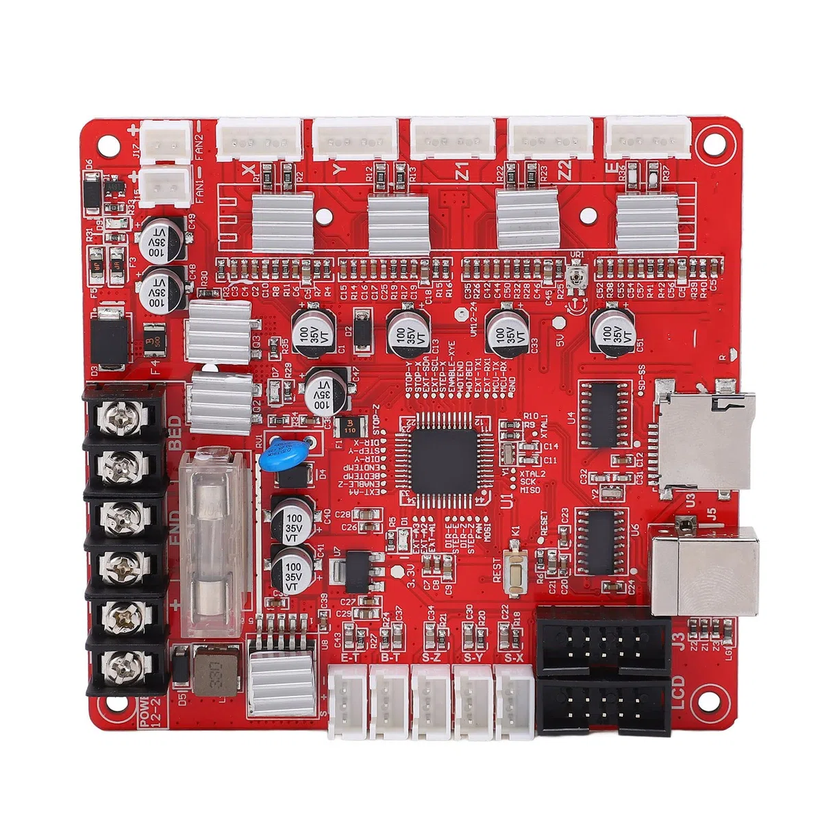 Módulo de placa base de impresora 3D, interfaz USB de motor A4988, 12 V, 24 V, para Anet A6, placa de control de alta eficiencia para entusiastas de la impresora 3D