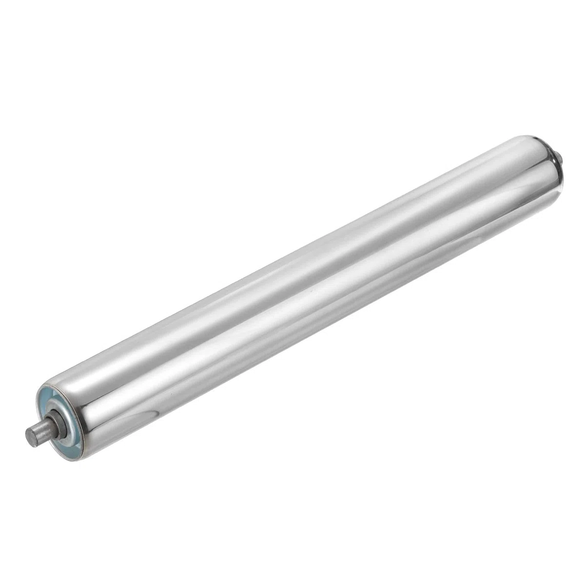 QUARKZMAN Rodillo Transportador de Acero Inoxidable 50mm Diámetro 400mm Longitud Pieza de Reemplazo para Transmisión por Gravedad con Extremos Galvanizados (Plateado)