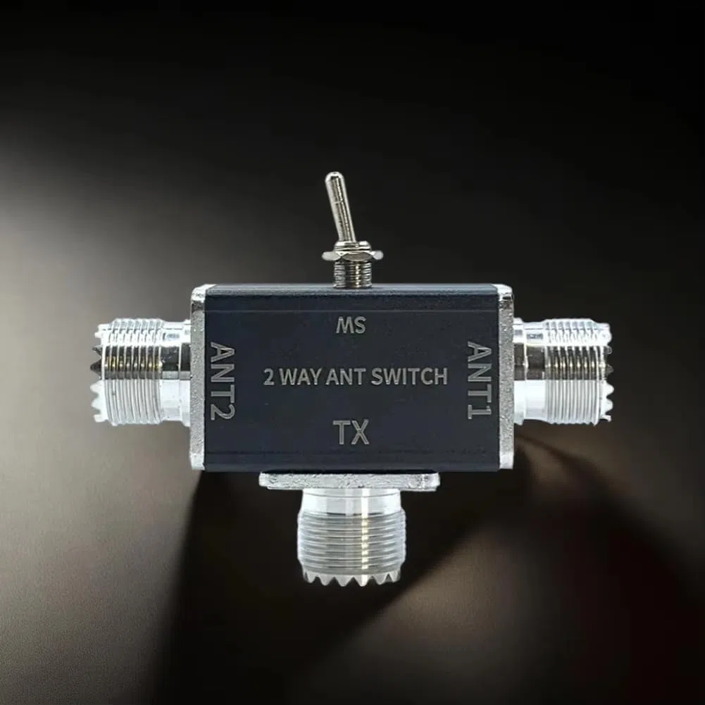 Conmutadores de Antena Coaxiales Manuales de 2 Vías, Conector de 100 W, 0-50 MHz, 1 Entrada y 2 Salidas con Protección de Apagado/A