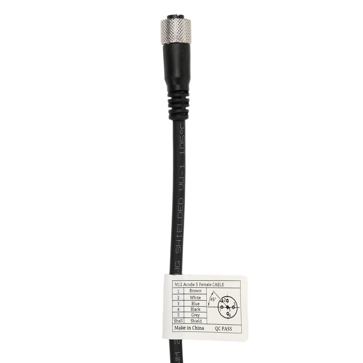 HangTon Cable blindado de señal con sensor de actuador hembra de 5 pines M12 A a cable desnudo para automatización de controles industriales 2M