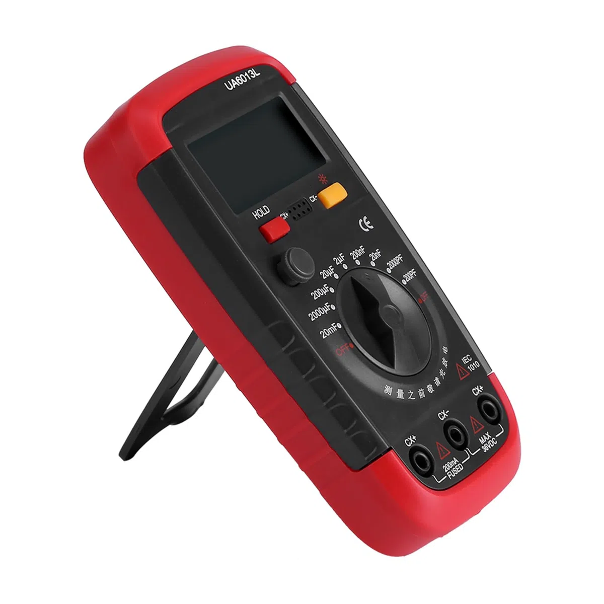 Yctze Probador de Medidor de Condensador Digital UYIGAO Compacto Pantalla LCD 6013L - Medición de 9 Rangos para Condensadores, Portátil con Retención de Datos
