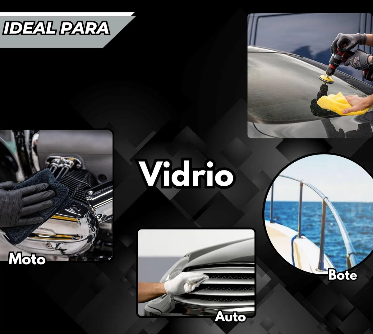 Lux Metal - Pulidor de Vidrios Pulidor de Vidrios 250 gr Pasta Abrasiva Pulido Reparación Superficies Elimina Arañazos Opacidades Ideal Autos Espejos Motos Carrocerías Barcos