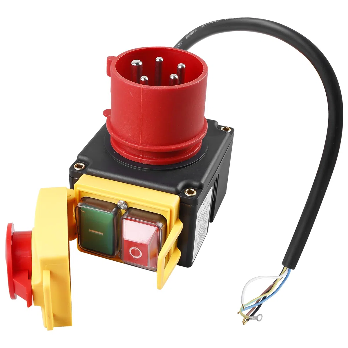 Interruptor de máquina: interruptor de 3 fases de 400 V de emergencia con enchufe CEE, resistente al agua, interruptor electromagnético, interruptor de voltaje cero, interruptor de protección del