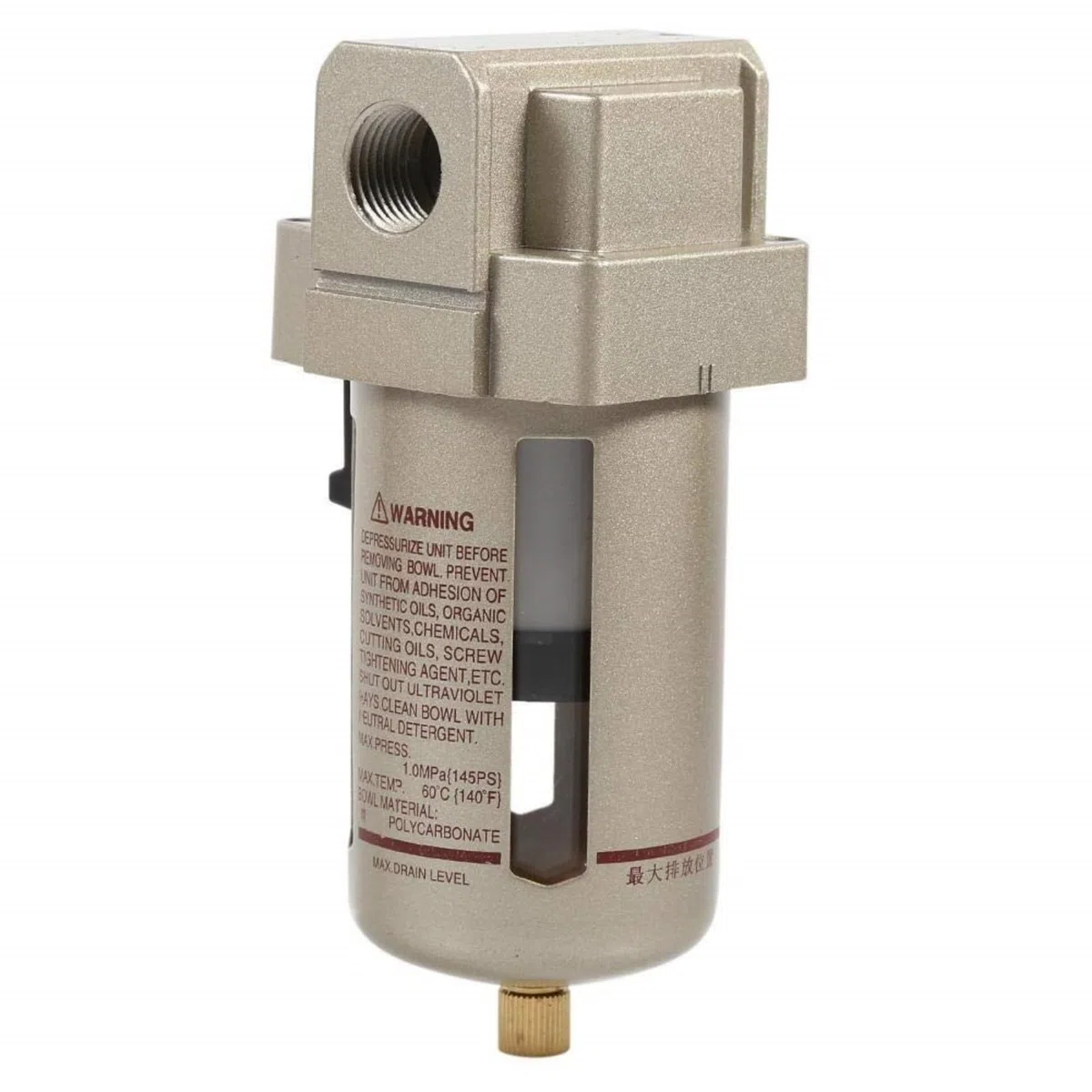 Compresor de filtro de aire- 1 pieza Durable 1/2 '' Compresor de filtro de aire Trampa de humedad del agua Separador Regulador Accesorios