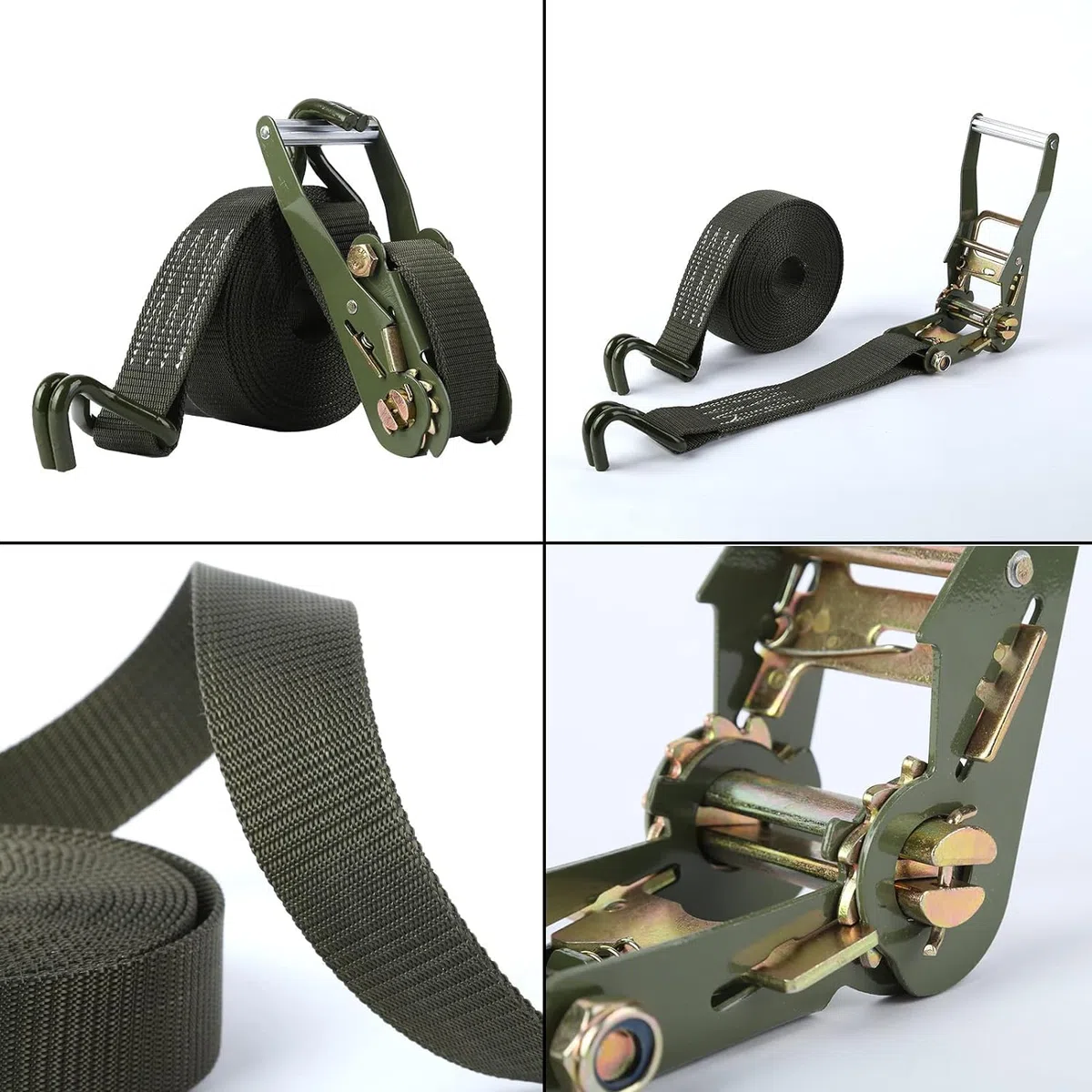 Cinchas de Amarre con Carraca 6m 50mm 3000kg, 2pcs Correas Tensoras con Carraca para Carga, Eslingas de Carga para Moto, Remolque, Camión y Uso en Exteriores