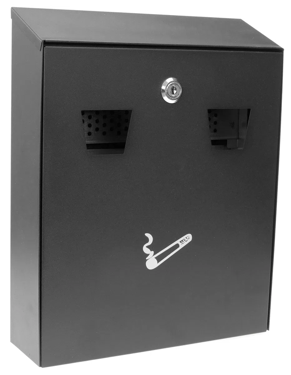 Cablematic BZ93-VCES Cenicero de Pared para Exterior, Negro, 258 x 77 x 320 mm