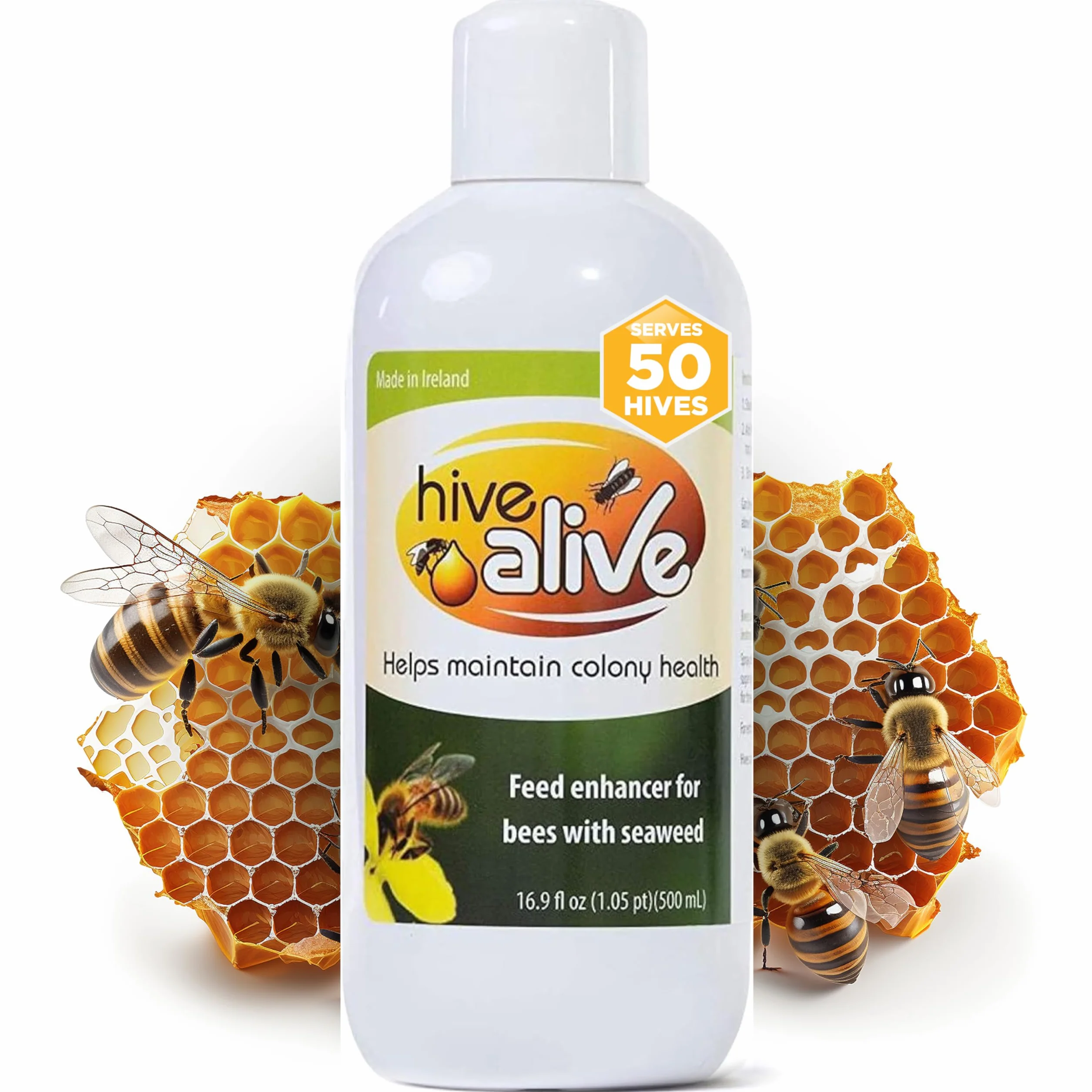 HIVE Alive Suplemento alimenticio para Abejas, potenciador de alimentación líquida de Abeja de Miel, alimentación de Apicultura de otoño y Primavera, Reduce la mortalidad Invernal, Mejora la Salud de