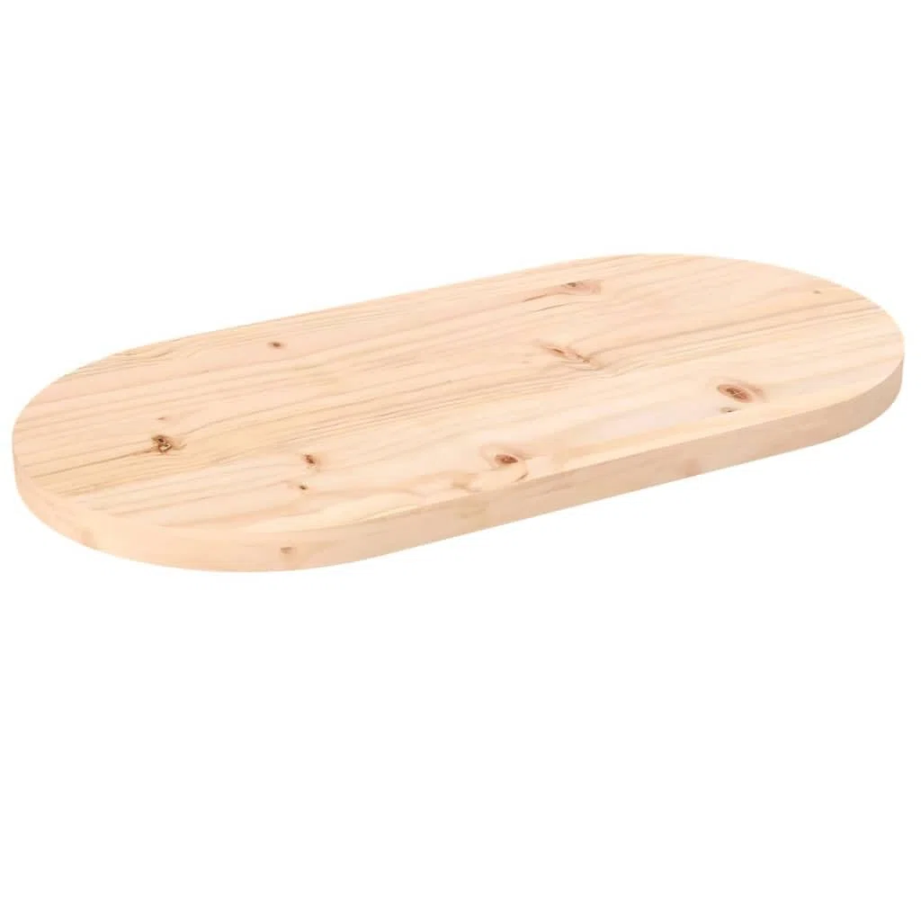 vidaXL Tablero de Mesa 70x35x2,5 cm de Madera Maciza de Pino Ovalado