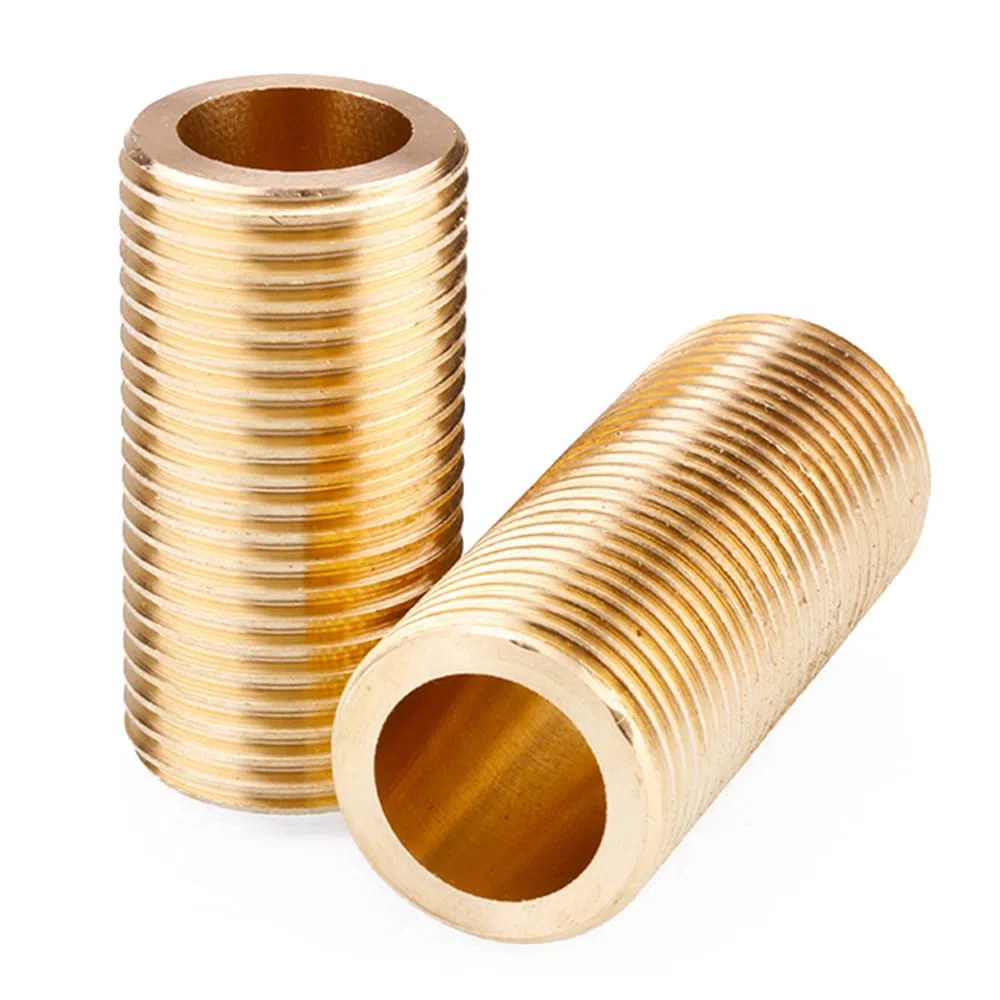 2 boquillas roscadas de 25 mm, tubo de latón para conectores de tanque, 100 mm de largo, 19 mm de diámetro interior