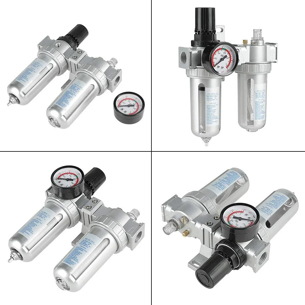 Compresor de filtro de aire para compresor y herramientas de aire, compresor de presión de aire, calibre de filtro trampa de aceite y regulador de agua