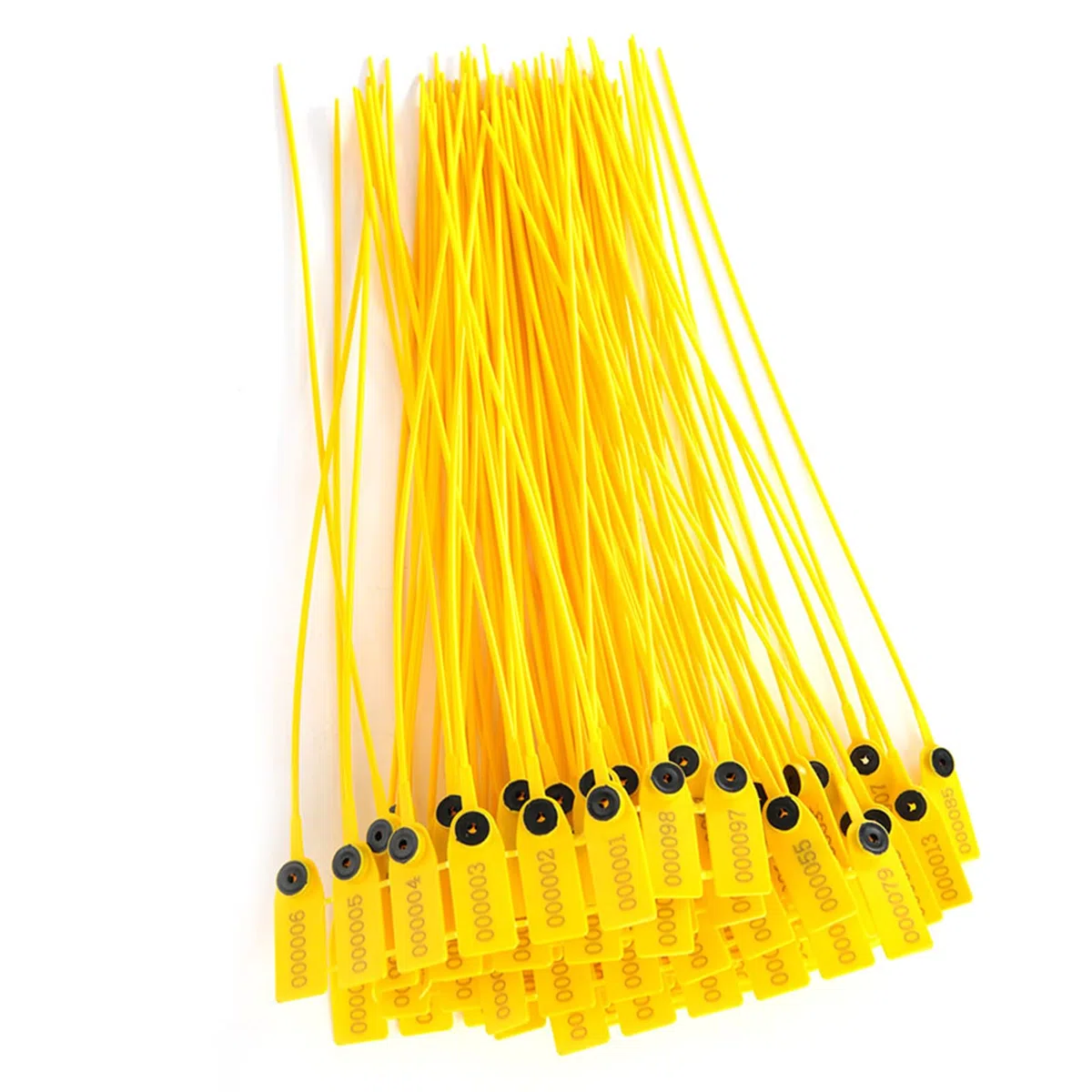 Dioche Plastic Fi100pcs Paquete Amarillo Transporte Camión Sello de Seguridad de Plástico Etiquetas de 40 Cm Bridas con Número - Material PP Fuerte, Resistente a Manipulaciones, Ideal para Logística y