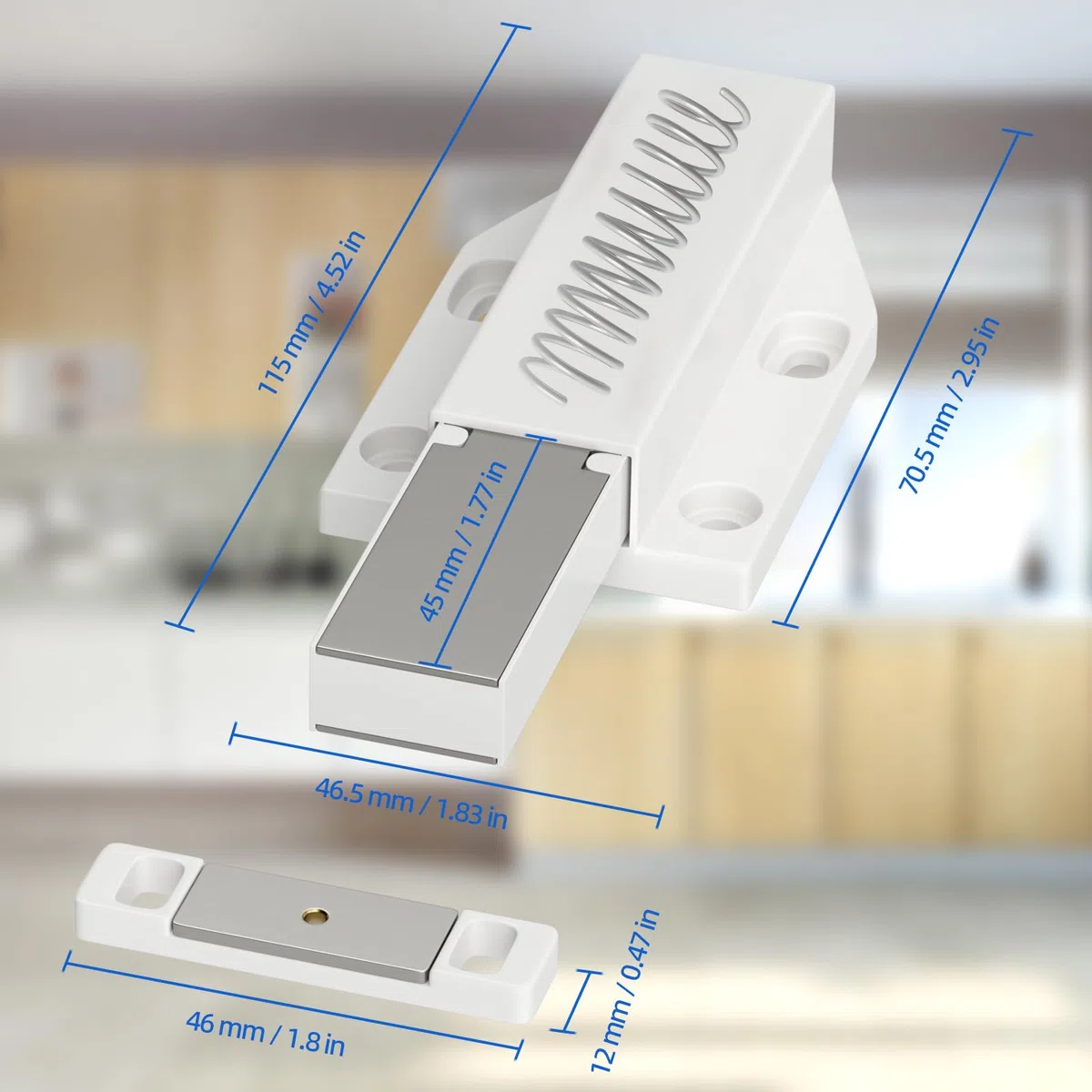 Push to Open Door Opener Push to Open Magnet Jiayi 6 pieces Heavy Duty Cabinet Door Opener Tip On for Doors Fitting Furniture Drawers Push Opener Cabinet Door Opener Magnetic Latch