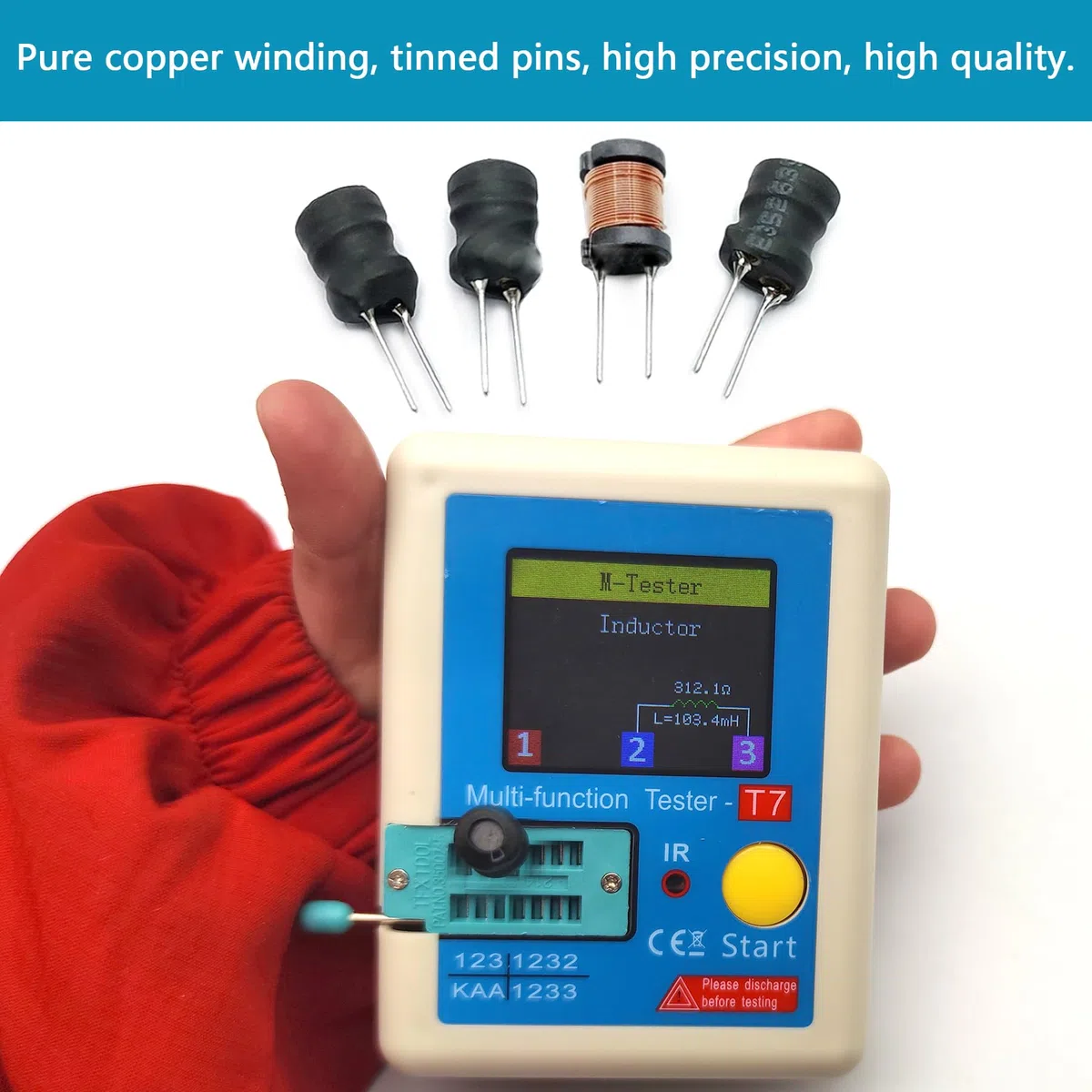 25 Values - Kit de inductores de 242 piezas de 1uH a 100 mH DIP Radial Power Choke Inductores Surtido Kit Bobina de cobre Corriente nominal Resistencia CC Compartimento individual