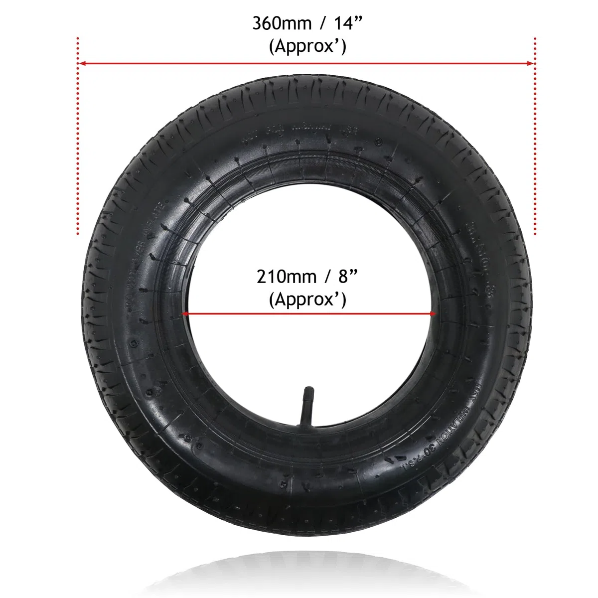 SPARES2GO 3.50 x 8 Neumático Rueda Carretilla Scooter Carro Remolque Carro x 2 Cámara de aire x 3