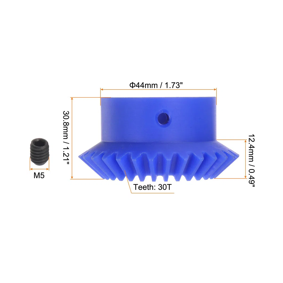 sourcing map 2.0 Módulo 30 Dientes 25mm Interior Agujero Plástico Cónico Cónico Engranaje con Chavetero
