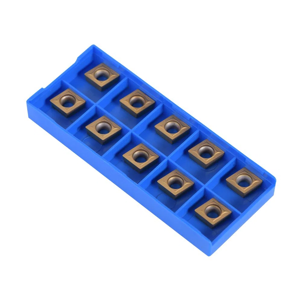 Cortador de inserto de carburo CNC 10 piezas insertos de fresado de torno indexable en forma de diamante herramientas de torneado con caja de almacenamiento, CCMT09t304 CCMT32.5