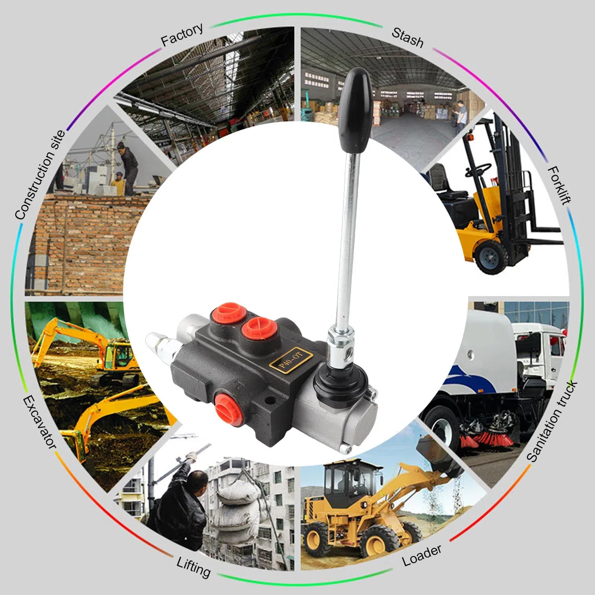 Válvula de Control de Flujo Hidráulico de Doble Efecto, Estable y Duradera, Alivio Ajustable para Accesorios de Tractor
