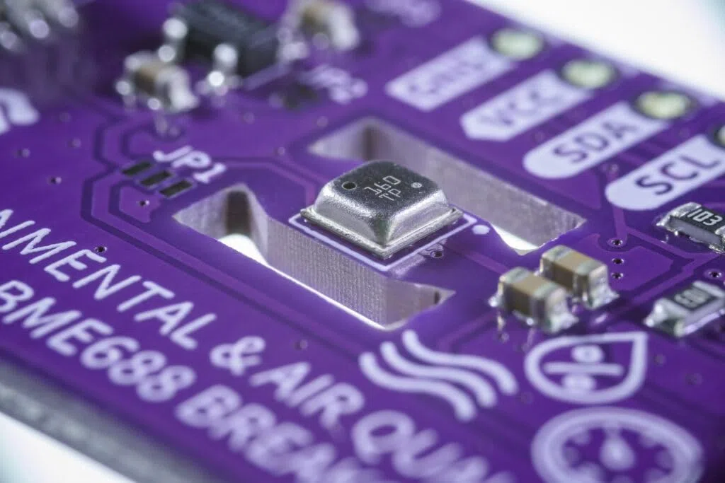 Soldered BME688 - Sensor ambiental Breakout Board | Medición de la calidad del aire (VOCs, VSCs, CO, H₂), temperatura, humedad, presión atmosférica, 3,3 V, fabricado en la UE, 333203