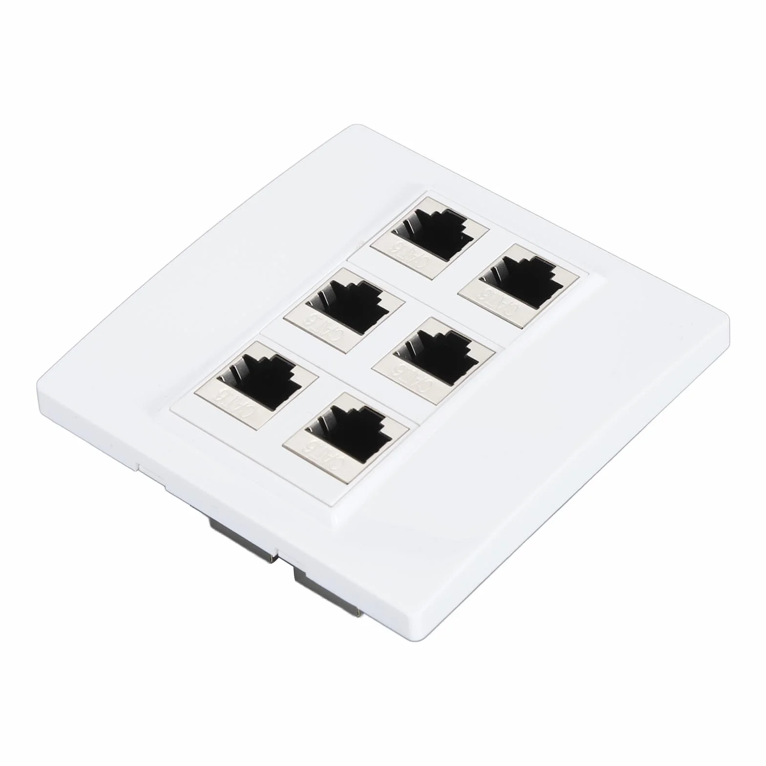 Placa de Pared Ethernet Cat 6 de 6 Puertos, Placa de Pared con Conector Keystone CAT6 de 86 X 86 Mm, Placa de Pared Ethernet Cat 6 de 6 Puertos, Hembra a Hembra Desmontable