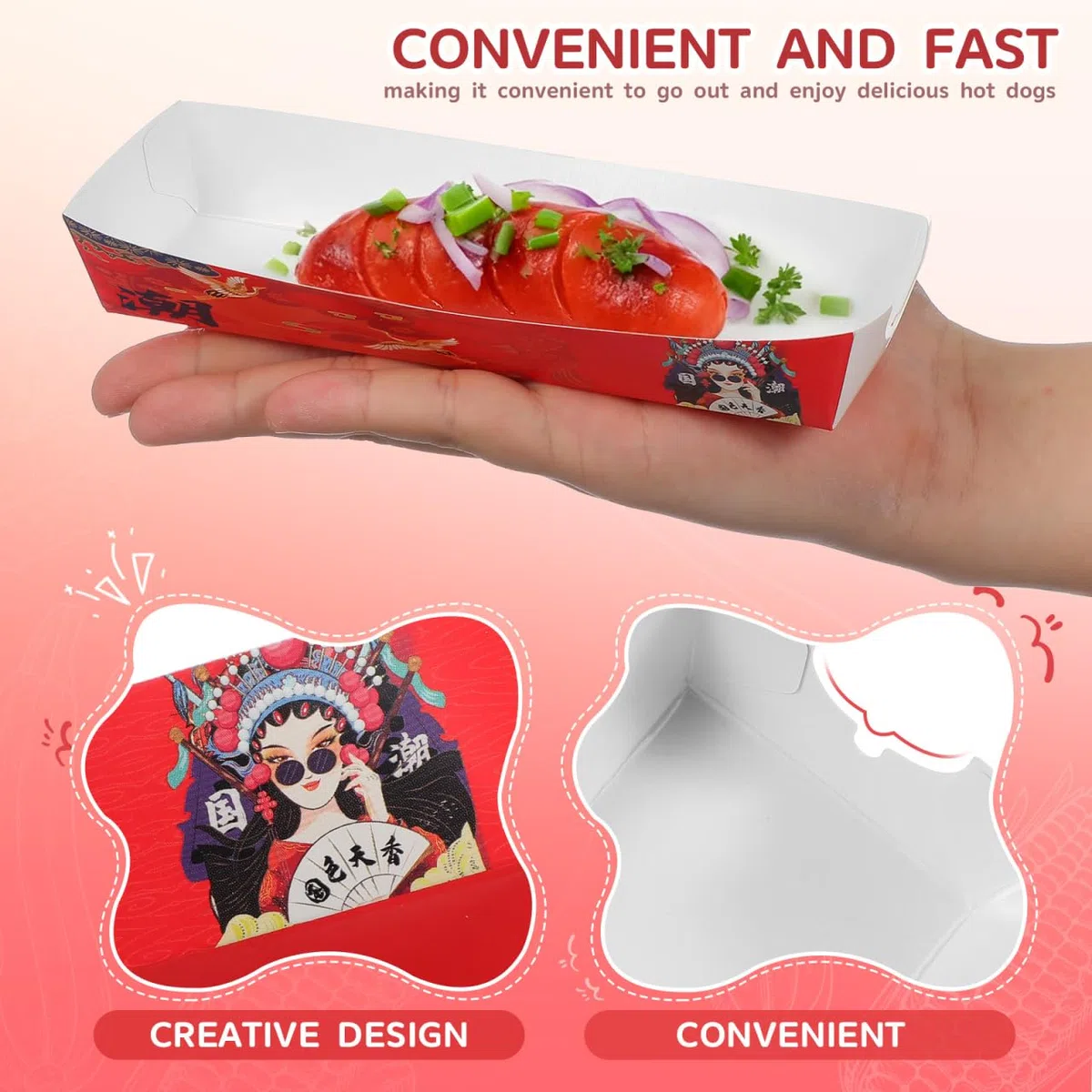 100 Cajas Para Perritos Calientes Contenedores De Papel Para Hot Dogs Soportes De Comida Para Fiestas Y Eventos De 7.08X1.96X1.18In