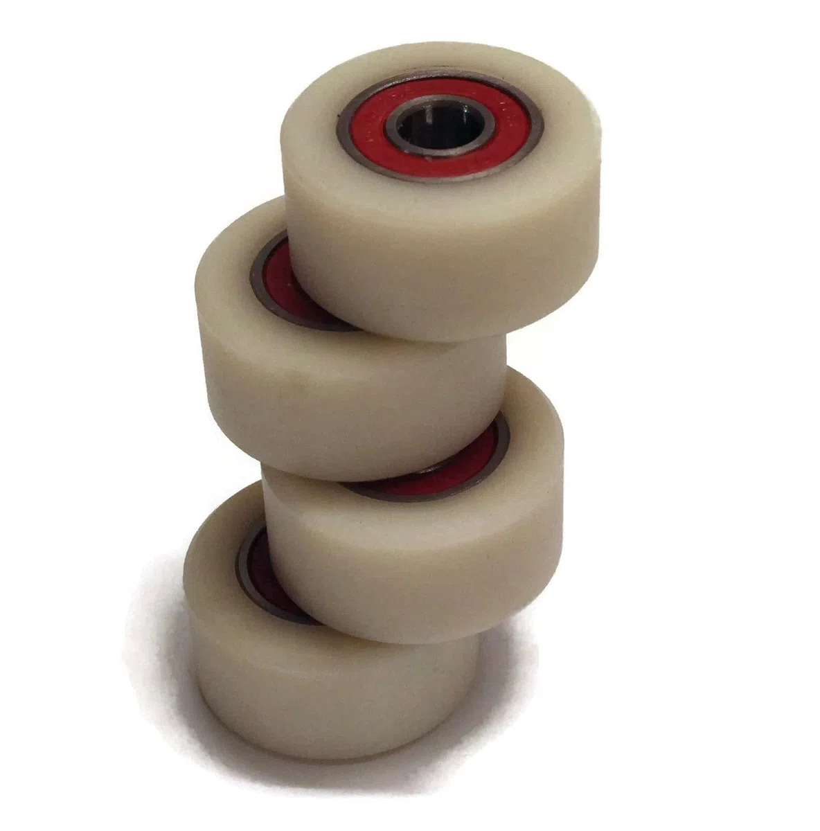 Juego de 4 ruedas con rodamiento de bolas – Ruedas de nailon para transpaletas – Ruedas elevadoras – Diámetro de 40 mm, ancho 20 mm, rodamiento 10 mm