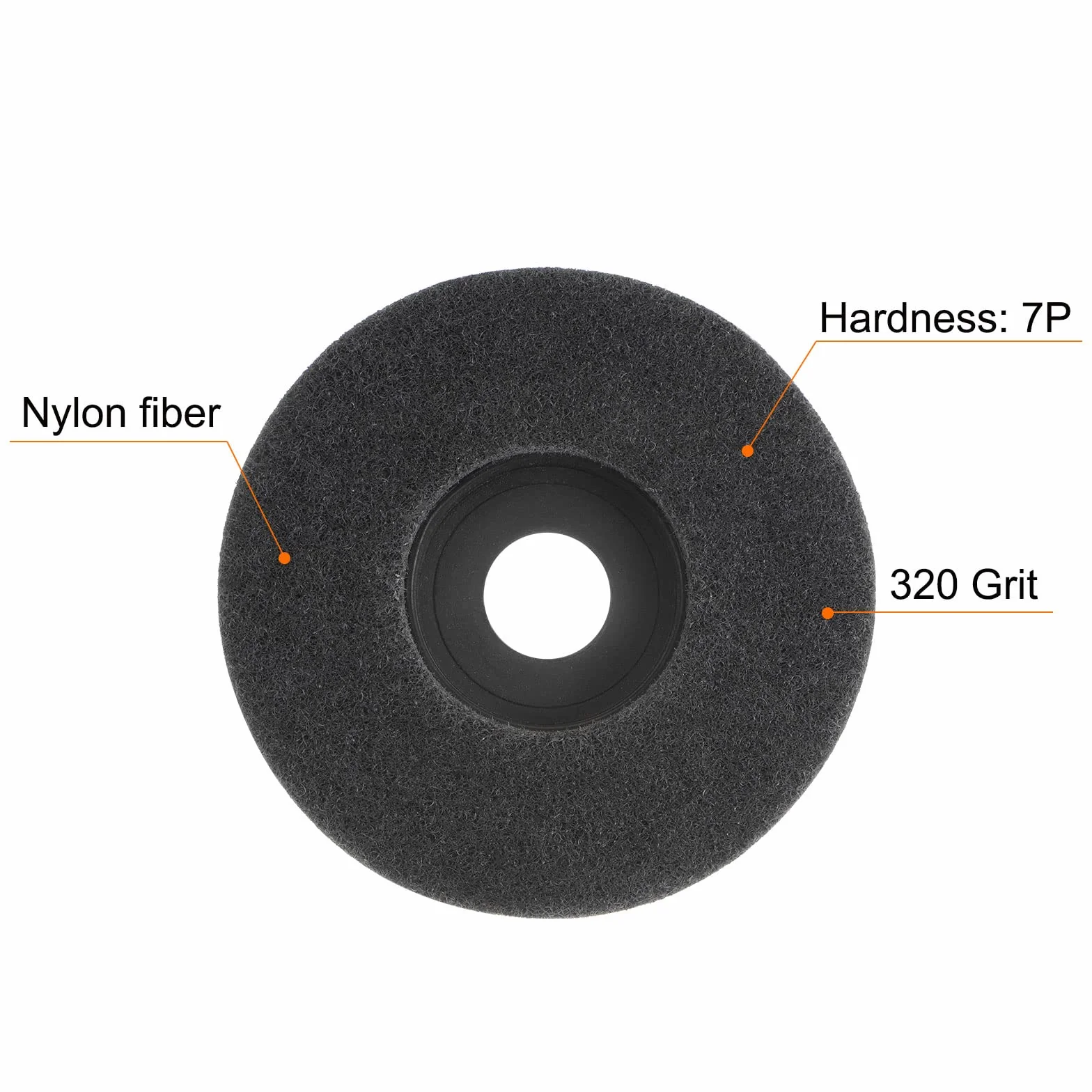 QUARKZMAN 5uds Nylon Fibra Pulido Rueda 4.5" x 7/8" Abrasivas Ruedas Lijado Pulido Disco 320 Grano 7P No Tejido Abrasivo Aleta disco Esmerilado Pulido Rueda para Angulares Amoladoras, Gris