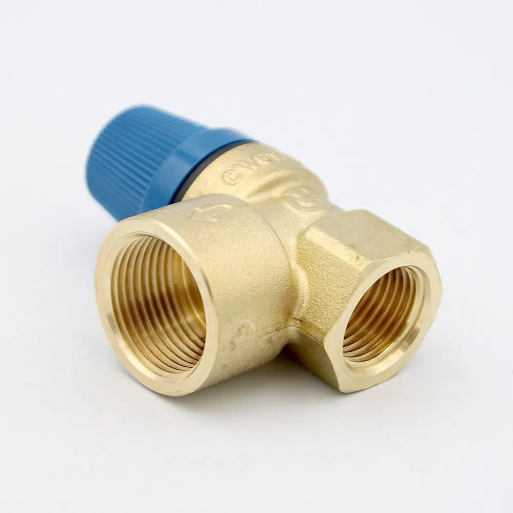 Caleffi Membrana Válvula de seguridad, 1/2 x 3/4 pulgadas, presión de respuesta, 10 bar, válvula de sobrepresión, válvula de calefacción, válvula de limitación de presión, válvula de diafragma