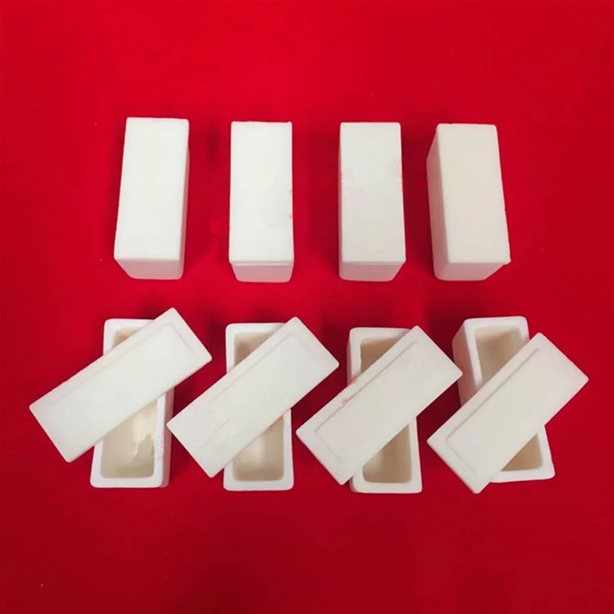 Crisol de corindón de alúmina/50x20x20mm/crisol de corindón Rectangular con Tapa/crisol de cerámica Al2O3