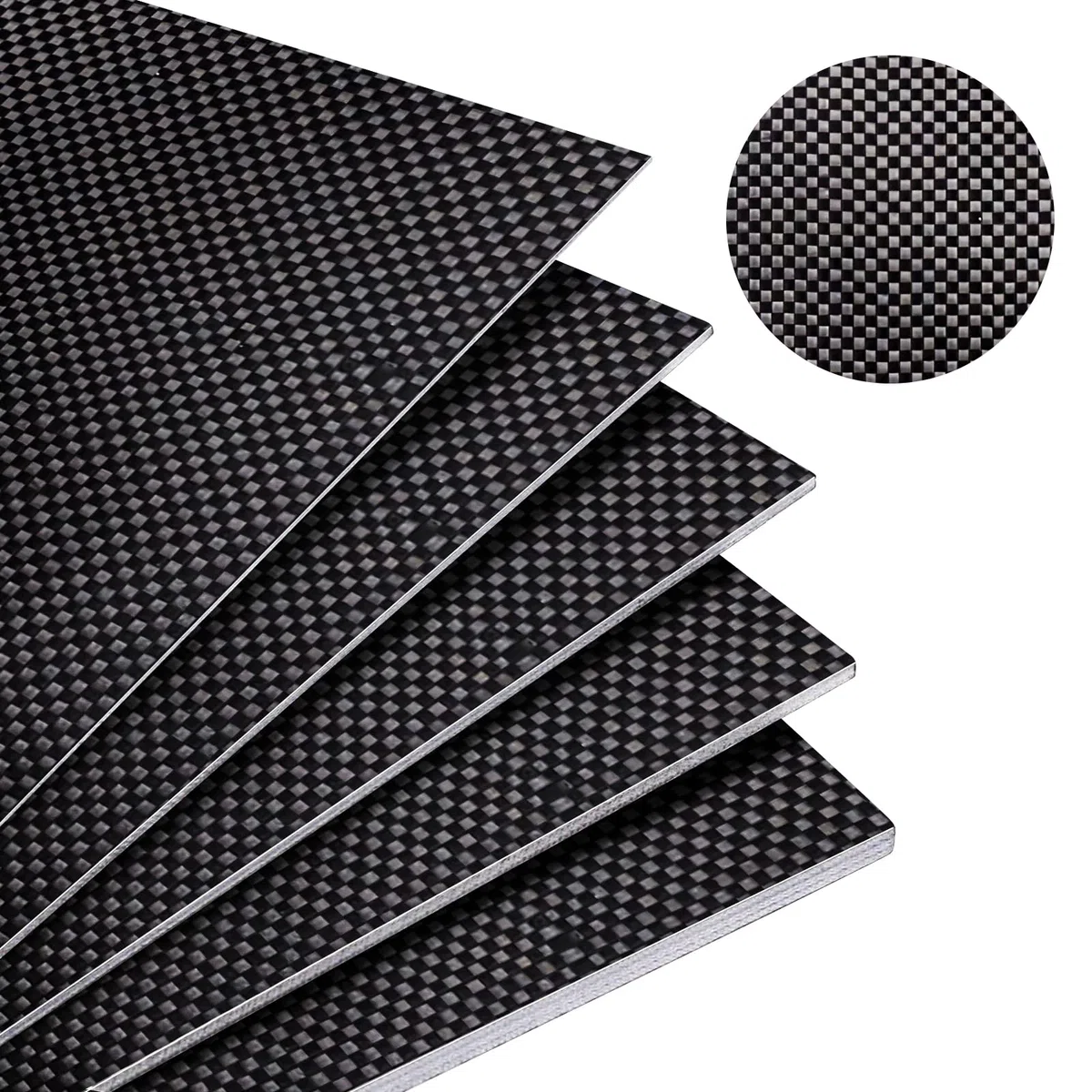 Kalolary Placa de Fibra de Carbono, 100% 3K Fibra de Carbono Placa de Placa de Fibra de Carbono de Alta Dureza Epoxy Fibra de Vidrio Suministros de Artesanía (Plano, 300 * 300 * 1mm)