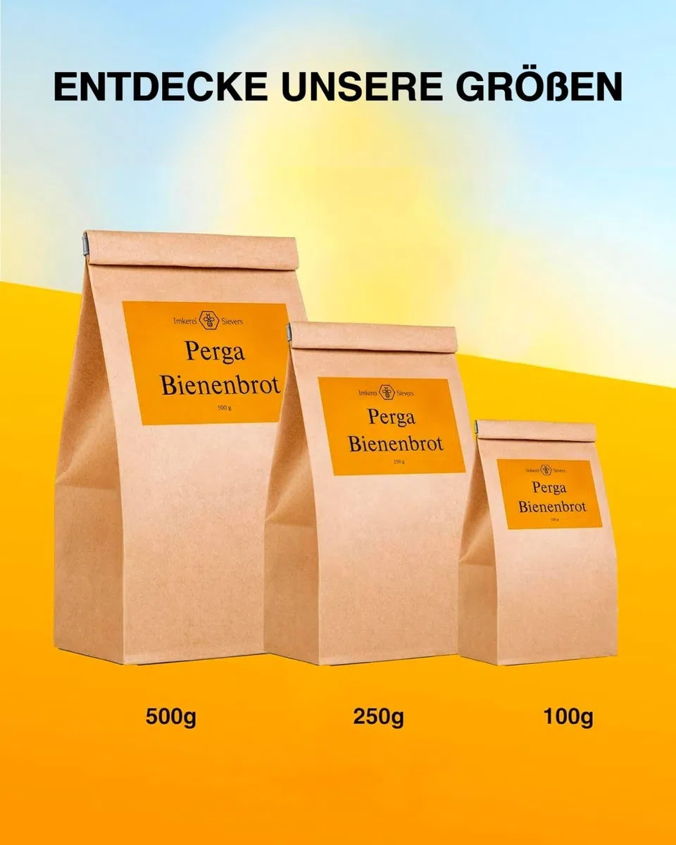 Pan de abeja del Norte Perga 100 g – Producto natural de la casa Imkerei Sievers – Perga polen de abeja – rico en proteínas vitaminas, minerales, pan de abeja para comer – polen de flores