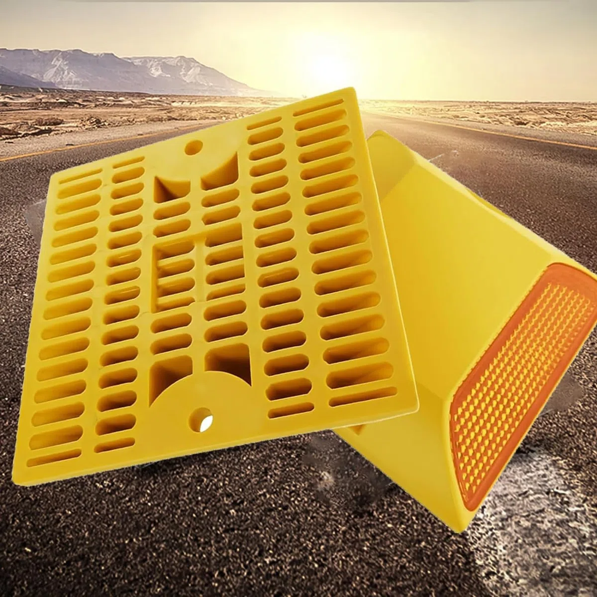 10 marcadores de pavimento reflectores de carretera, 10 x 10 cm, marcadores de perno de asfalto y pavimento para baches de velocidad, autopistas y calzadas, cruces peatonales, aceras