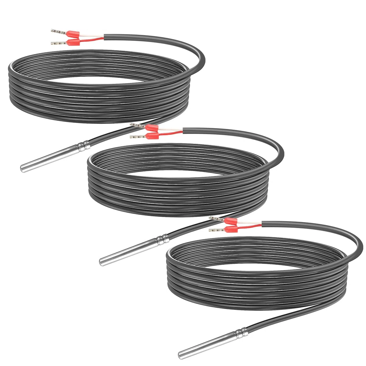 Vegena 3 Piezas Sensores De Temperatura, Pt1000 Sensor De Temperatura Digital Sonda De Tubo De Acero Inoxidable Con Cable De Línea De Pvc Para Monitoreo De Temperatura