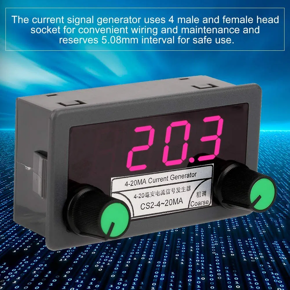 Generador de señal de corriente 4-20mA DC 7-30V Generador de señal analógica de corriente digital Afinación gruesa / fina Salida de corriente constante