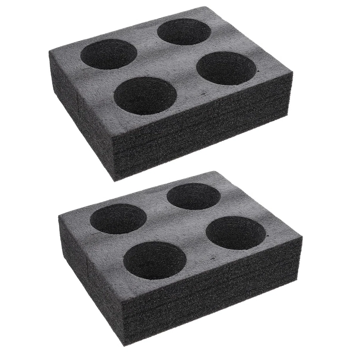 Portavasos para Café de Plástico Negro Diseño de 4 Orificios, Paquete de 2 Piezas, Resistente a Golpes y Apto para Bebidas Calientes y Frías, Adecuado para Cafeterías