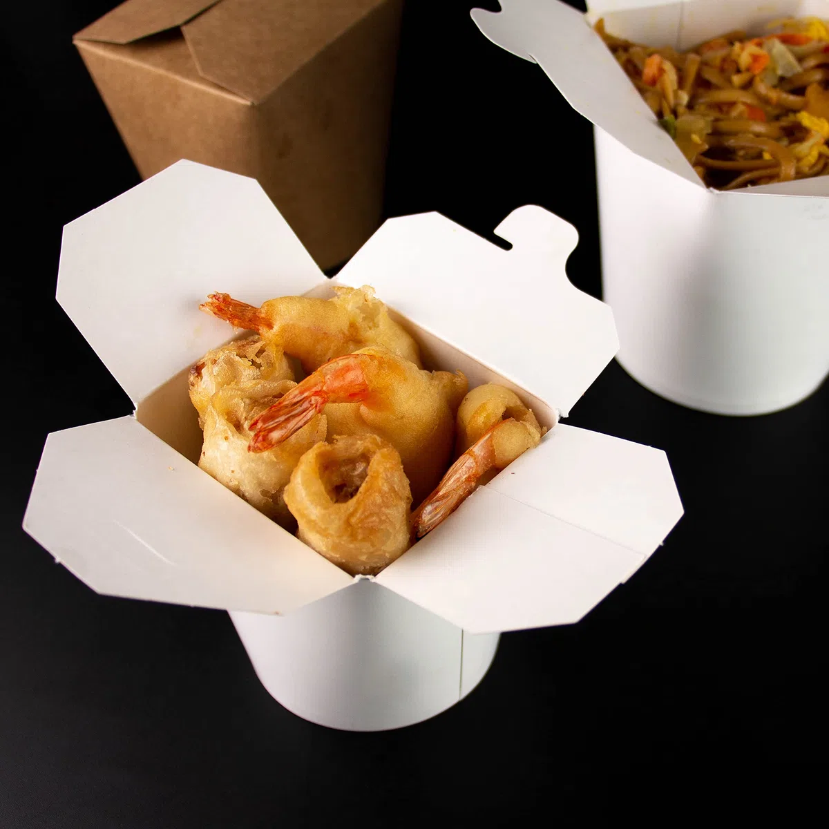 Extiff Paquete de 50 Cajas de Cartón Blanco, Pasta Box para fideos, pasta, platos preparados, platos asiáticos y orientales, ventas para llevar (Blanco, 480 ml)