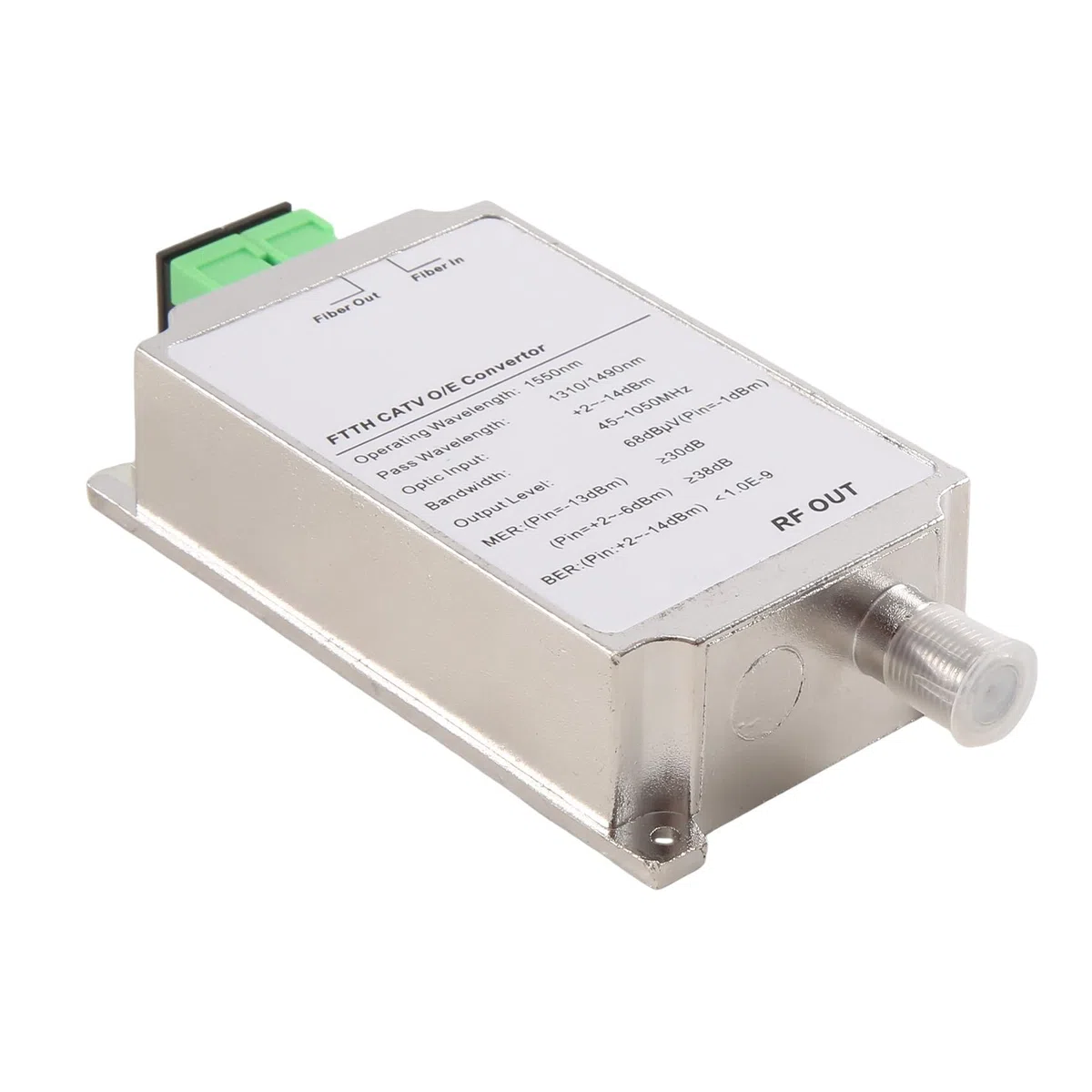 Receptor Mini CATV FTTH, Convertidor Nodo WDM Óptico a Fibra Triplexer Minimodo AGC Interior, 1310nm/1550nm sin fuente de alimentación,