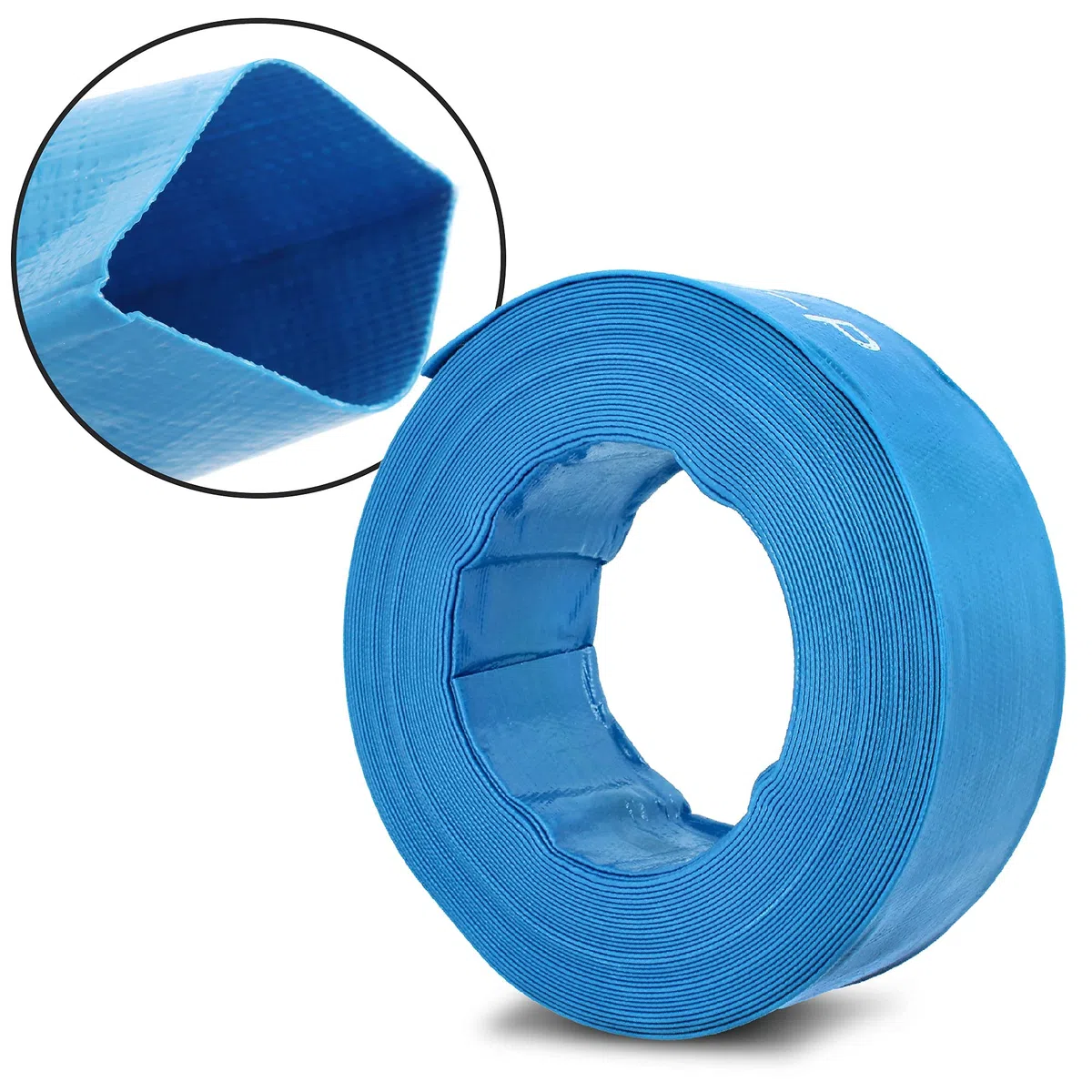 Manguera de Bomberos Industrial, 20 m x 2 Pulgadas, Construcción y Agua, Plana Azul, 2 Bar, 52 mm, Poliéster | M85313