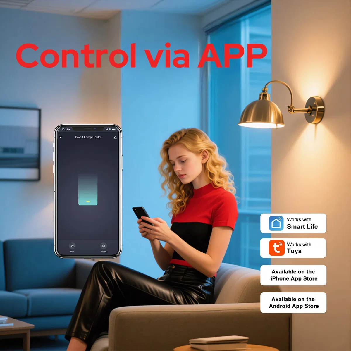 LoraTap Adaptador de portalámparas Wi-Fi inteligente, control de voz Alexa/Google, grupos y temporizador Smart Life, máx 60 W, bombillas incandescentes, E26/E27, pack de 2
